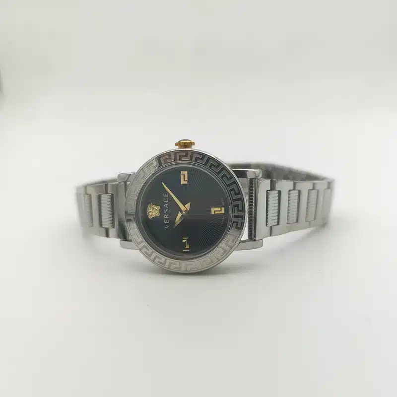 ساعت ورساچه زنانه کوارتز استیل صفحه مشکی 020850 VERSACE