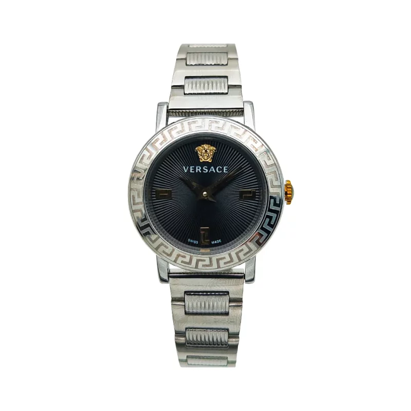 ساعت ورساچه زنانه کوارتز استیل صفحه مشکی 020850 VERSACE