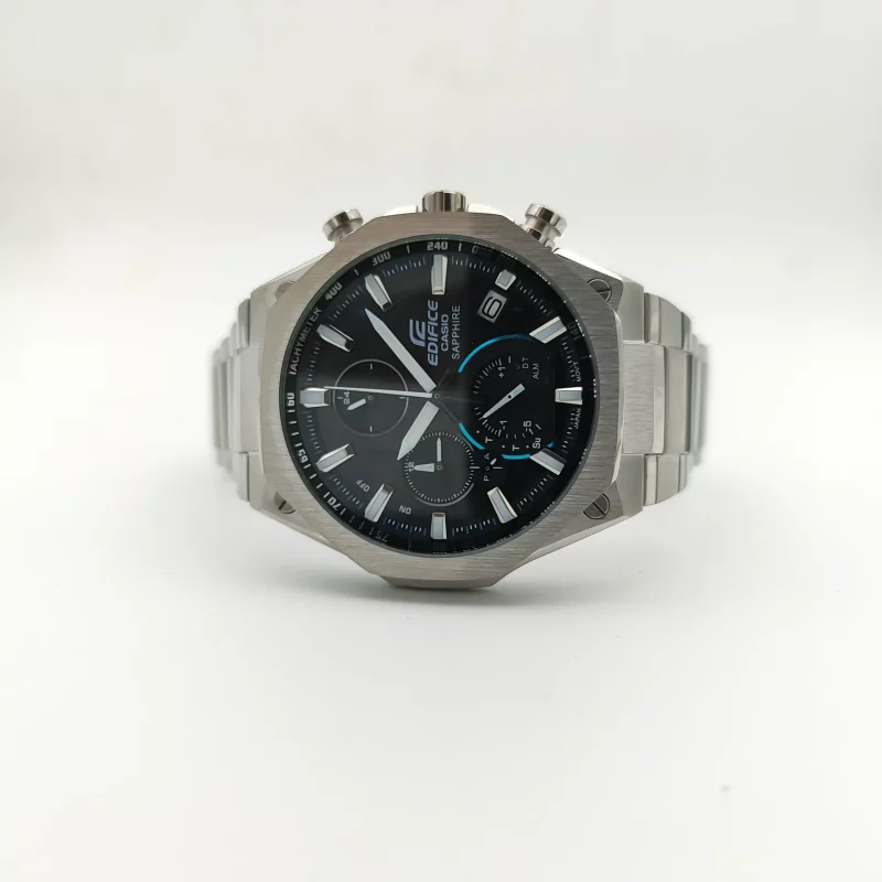 ساعت کاسیو ادیفایس EQB-1100 مردانه نقره ای صفحه مشکی Casio-6672-G